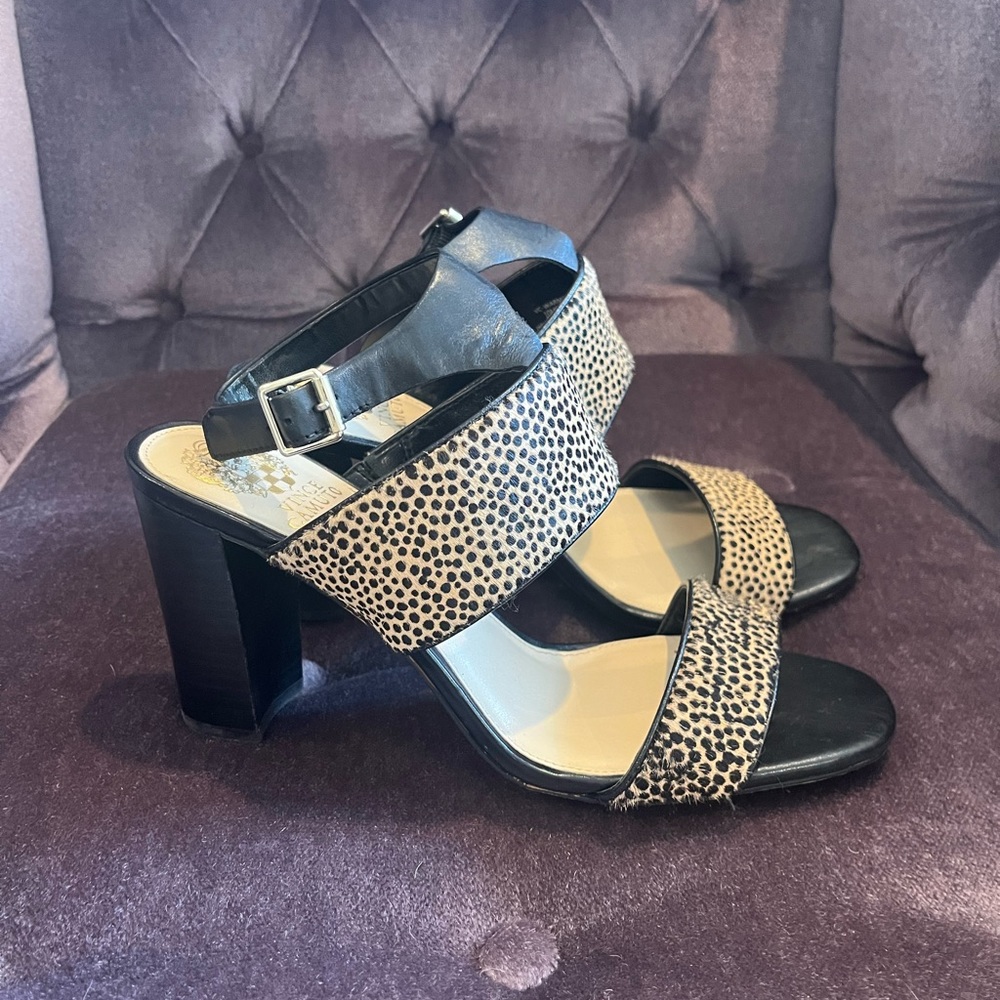 Vince Camuto sandals with 3.5” block heel.